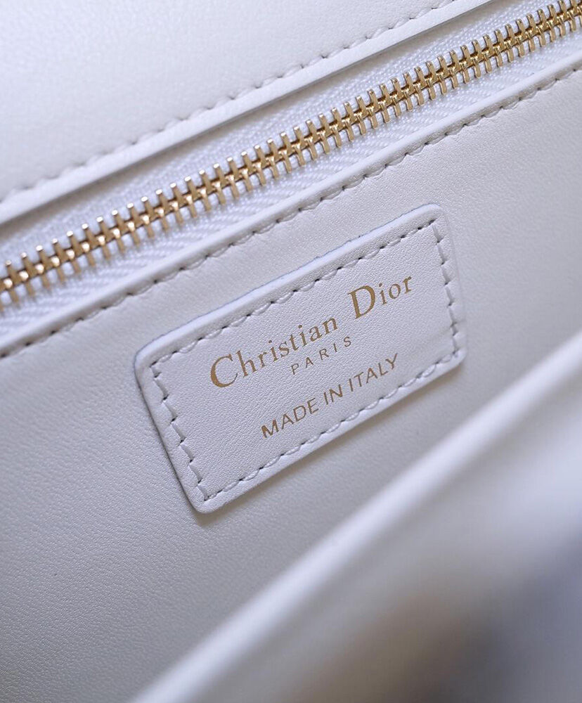 Christian Dior 30 Montaigne Flap Bag Leather White